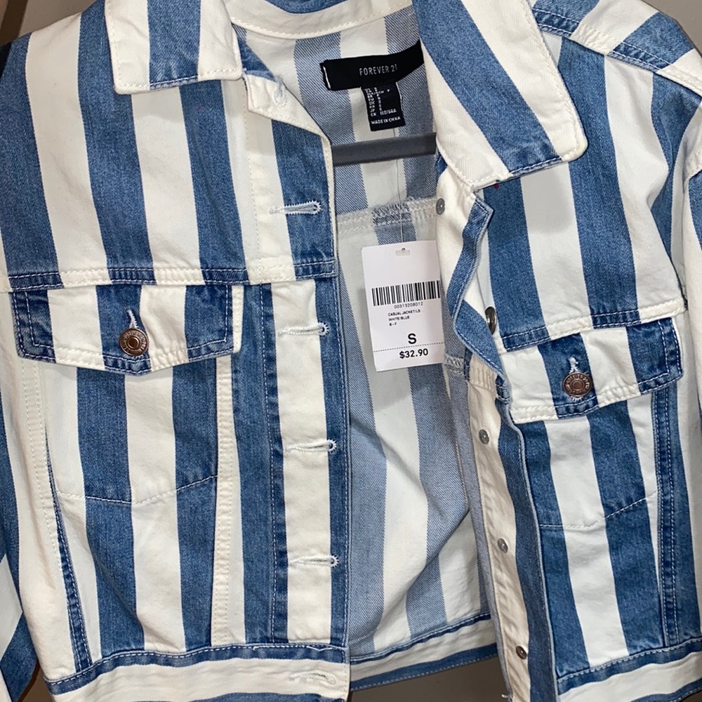 Stripe jean jacket!